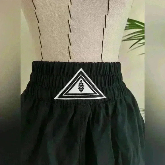 FP Movement High Rise Boxer Inspired Active Shorts | S | Black | Triangle Logo - Picture 2 of 12